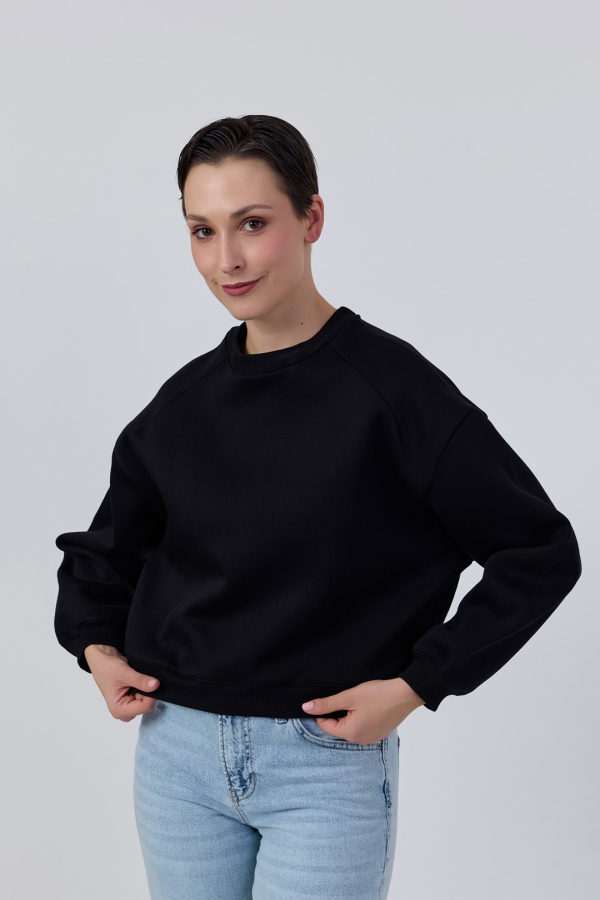 Bisiklet Yaka Basic Sweatshirt - 2