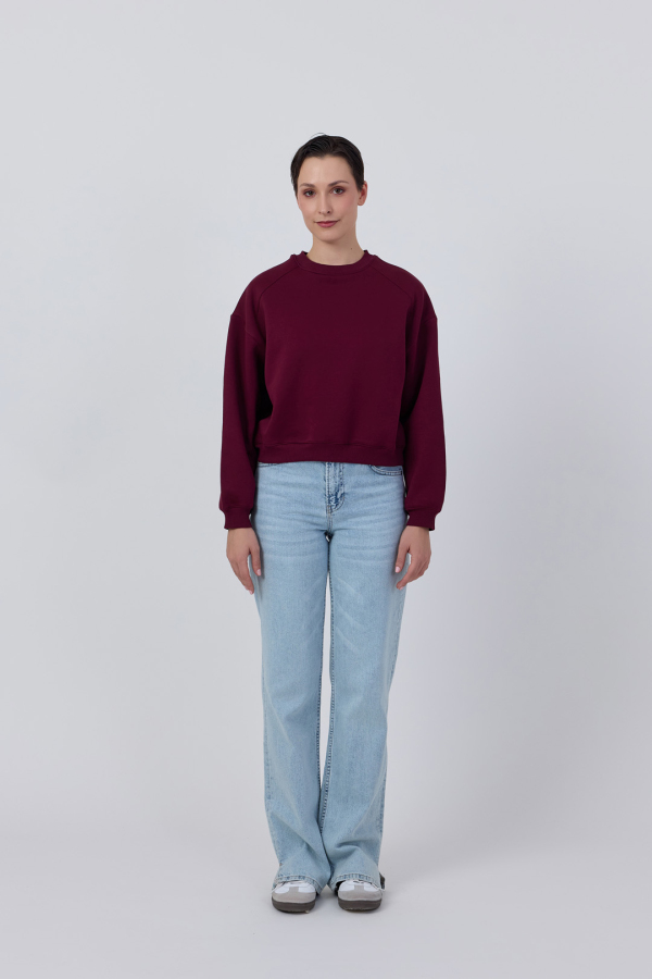 Bisiklet Yaka Basic Sweatshirt - 11