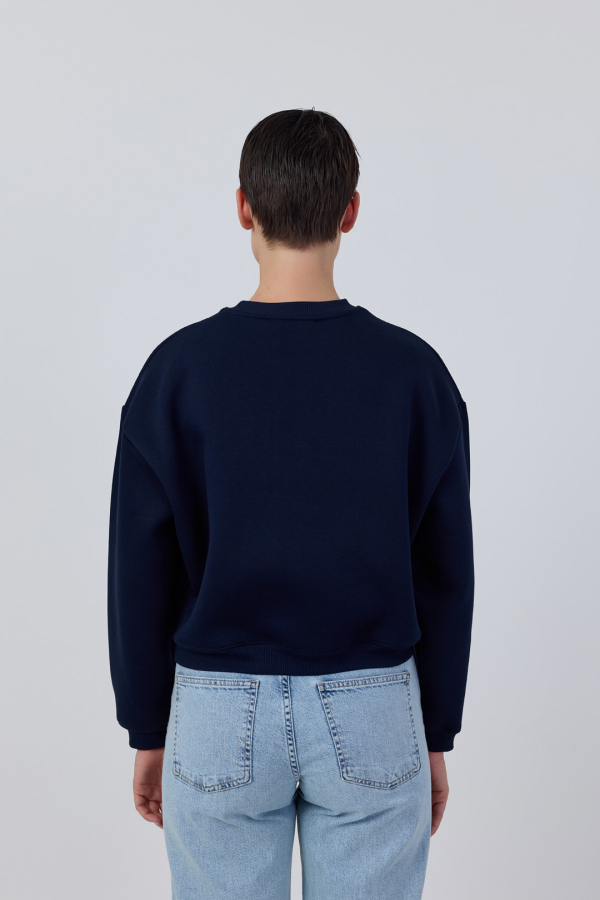 Bisiklet Yaka Basic Sweatshirt - 14