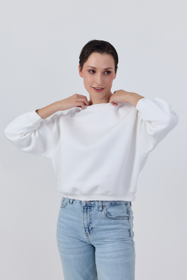 Bisiklet Yaka Basic Sweatshirt - 22