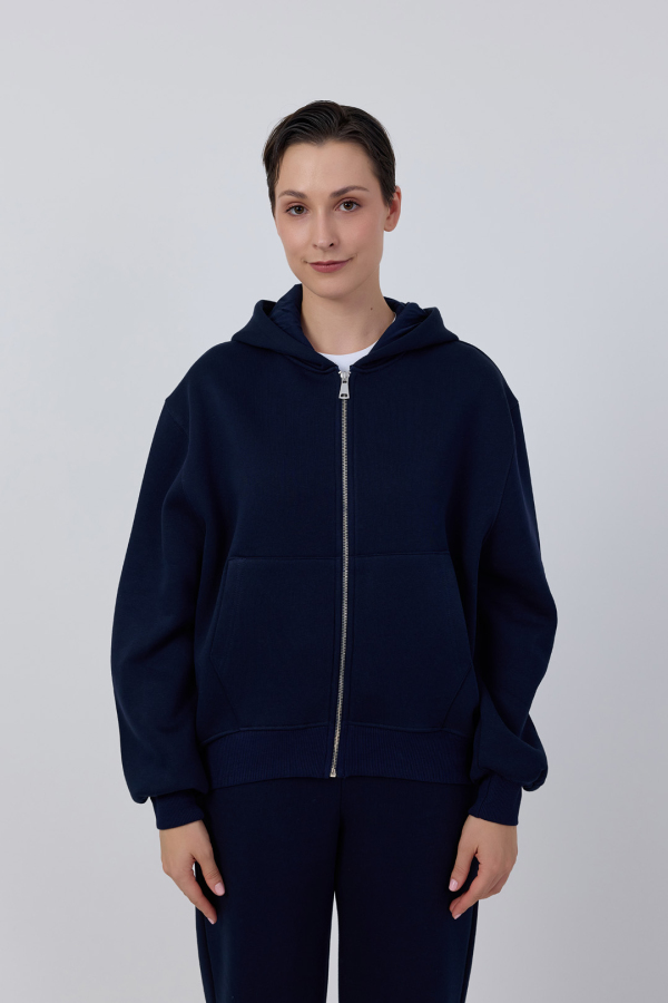 Fermuarlı Basic Ziphoodie - 9