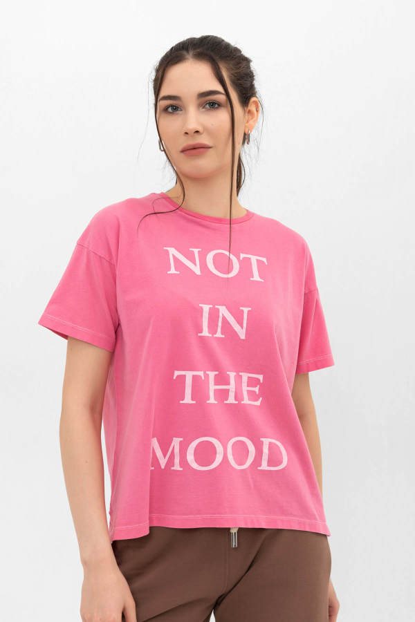 Kadın T-Shirt Not In The Mood Pembe