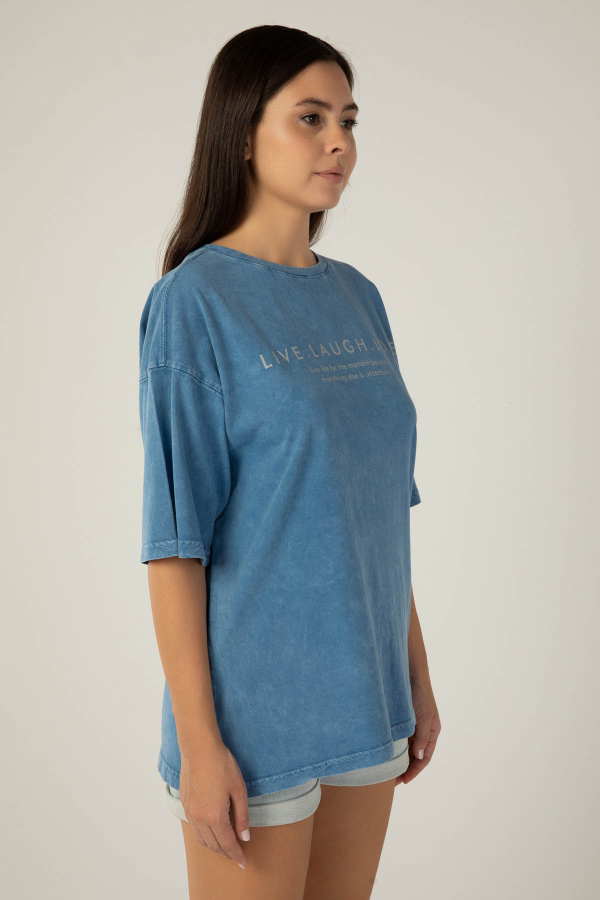 Kadın Yıkamalı T-Shirt - 27