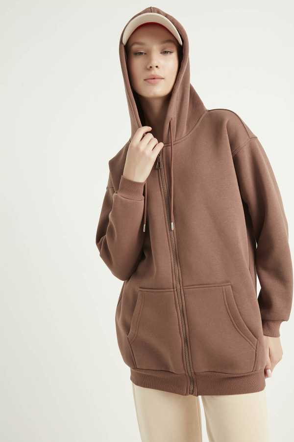 Kadın Zip Hoodie - 2