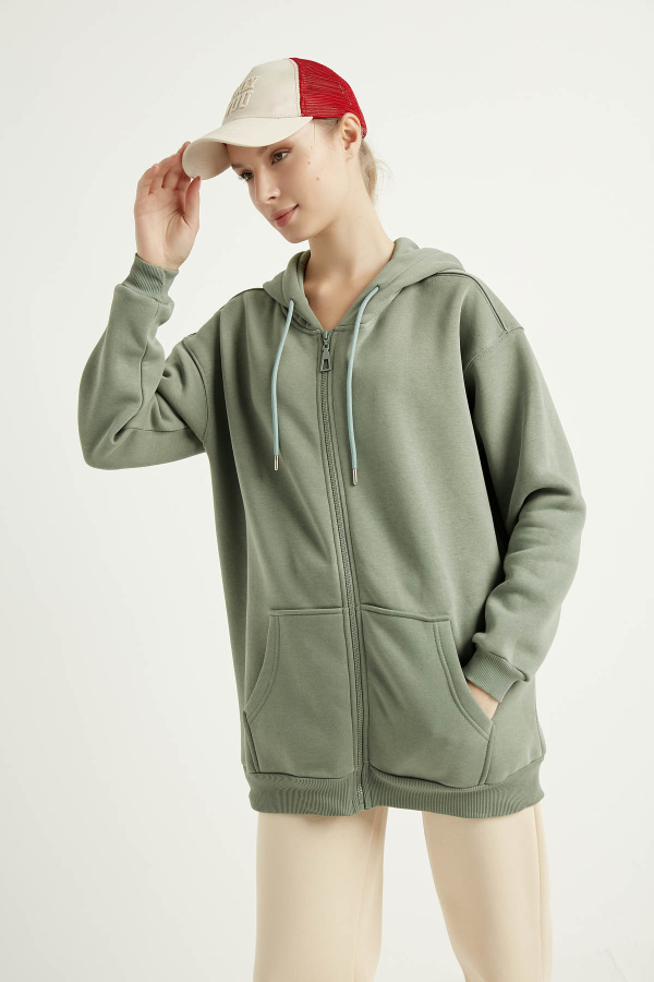 Kadın Zip Hoodie Mint