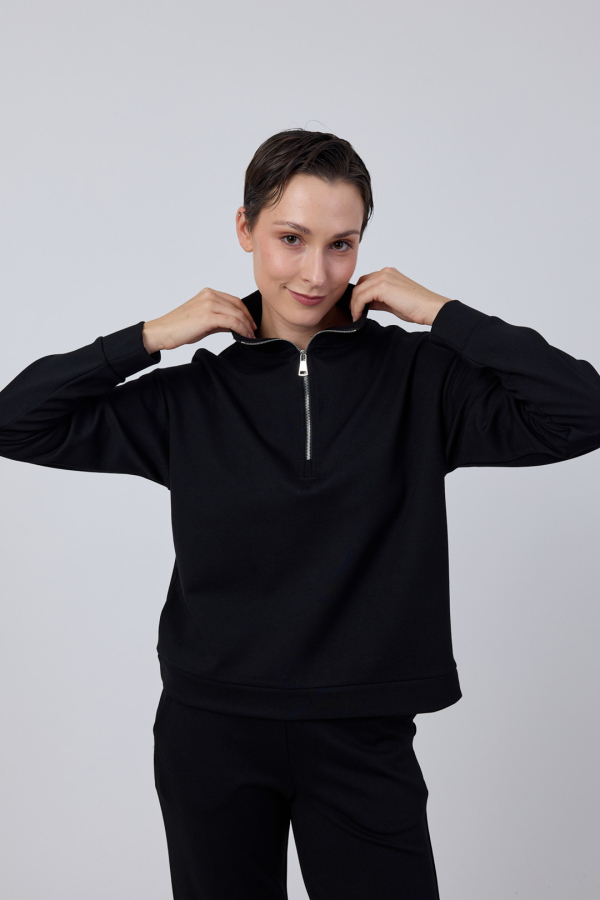 Yaka Fermuar Detaylı Sweatshirt - 6