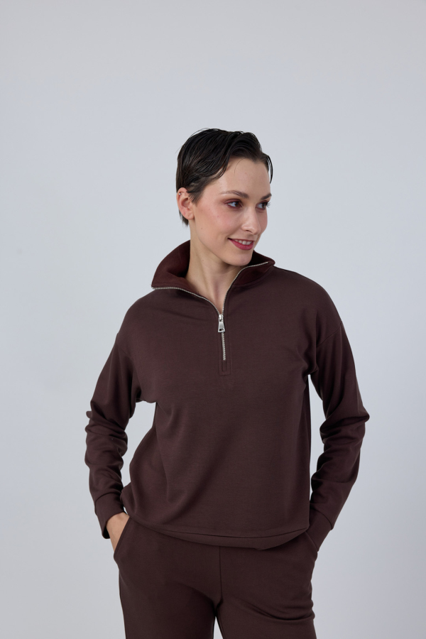 Yaka Fermuar Detaylı Sweatshirt - 16